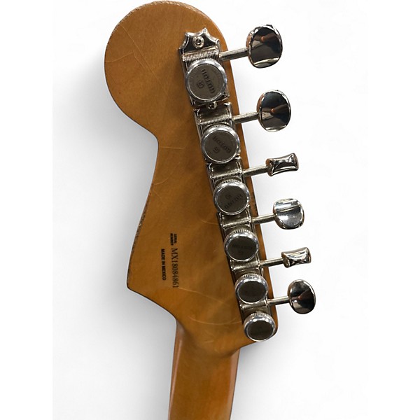 Used Fender 2018 MIM RAODWORN STRATOCASTER WITH PICKUP UPGRADE Black Solid Body Electric Guitar