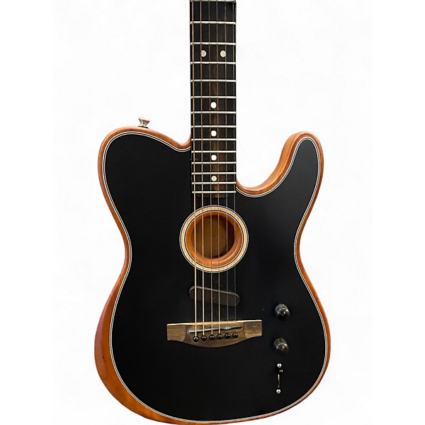 Used Fender American Acoustasonic Telecaster Black Acoustic Electric Guitar