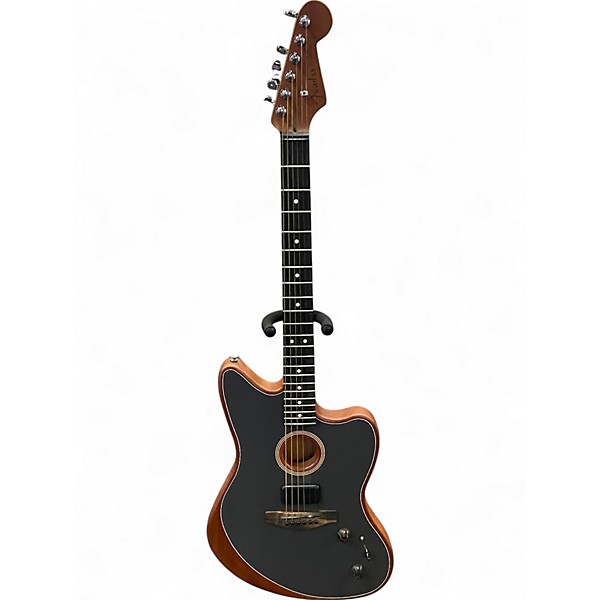 Used Fender acoustasic jazzmaster Green Acoustic Electric Guitar