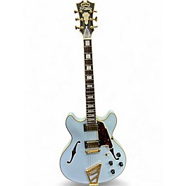 Used D'Angelico DLX DCTP Matte Blue Hollow Body Electric Guitar
