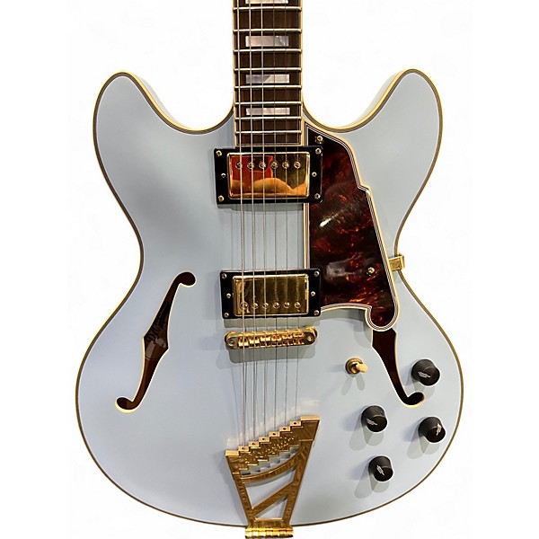 Used D'Angelico DLX DCTP Matte Blue Hollow Body Electric Guitar