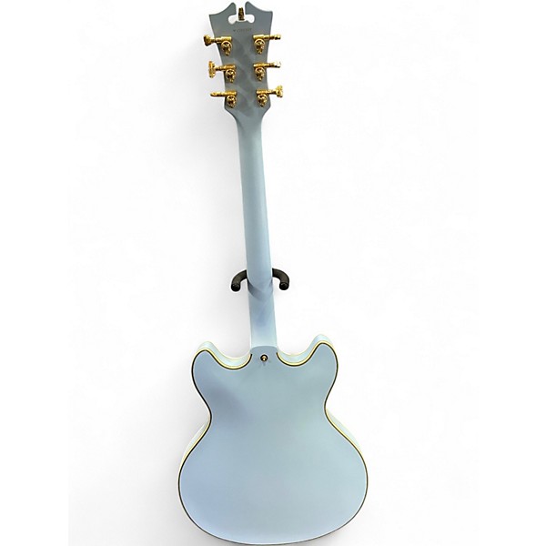 Used D'Angelico DLX DCTP Matte Blue Hollow Body Electric Guitar