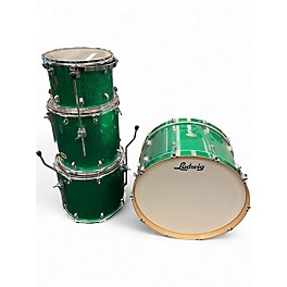 Used Ludwig 4 Piece Centennial GREEN SPARKLE Drum Kit