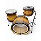 Used Pearl 3 Piece Masters Series Maple Complete Matte Olive Burst Drum Kit thumbnail
