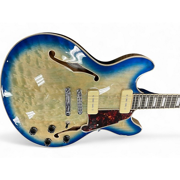 Used D'Angelico DAPDCBLBCSCB9EX 2 Color Sunburst Hollow Body Electric Guitar