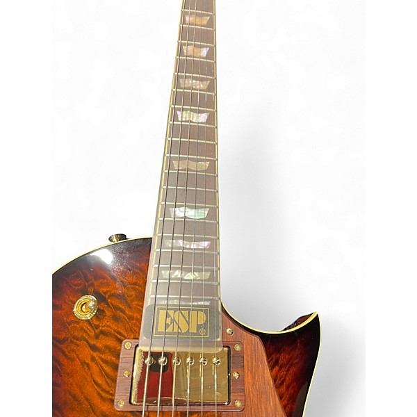 Used 2016 ESP USA Eclipse Tiger Eye BURST Solid Body Electric Guitar