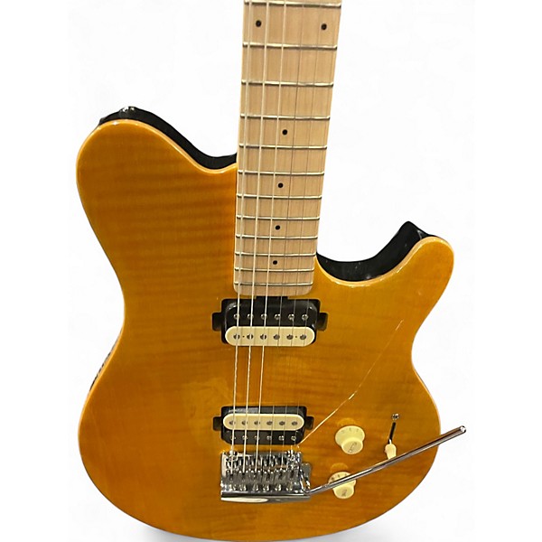 Used Sterling by Music Man Sub AX3 Axis Gold Solid Body Electric Guitar