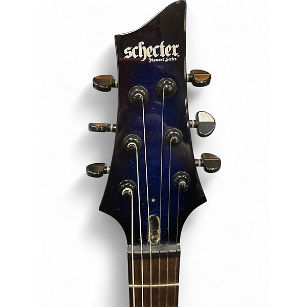 Used Schecter Guitar Research OMEN ELITE 6 Sapphire Blue Trans Solid Body Electric Guitar