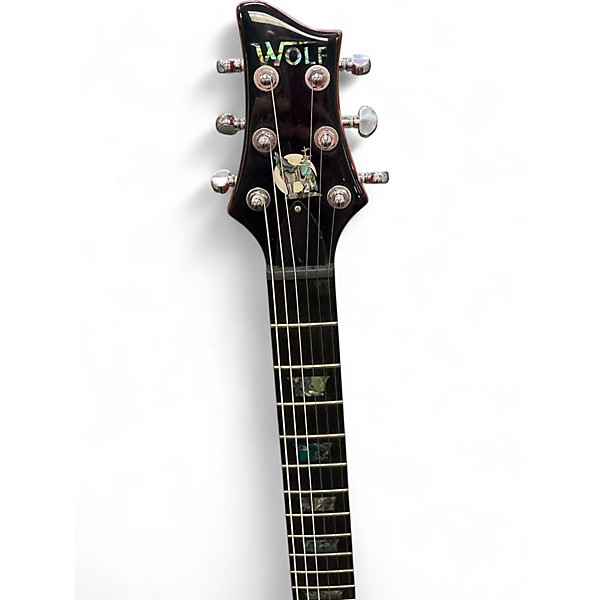 Used Aio Wolf W400 Trans Amber Solid Body Electric Guitar