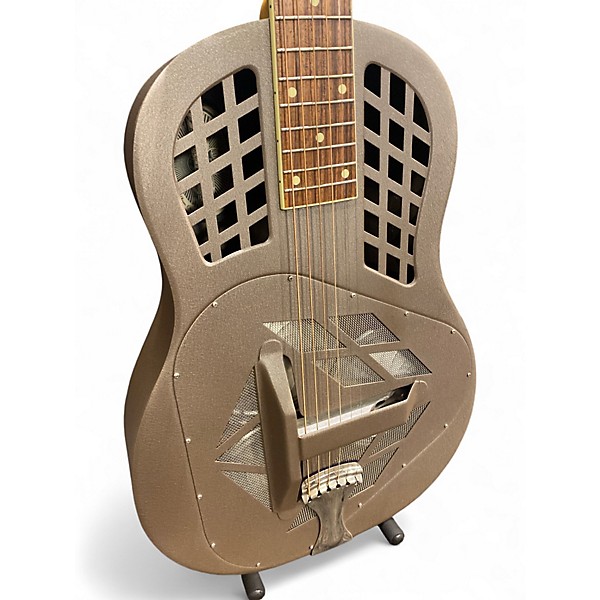 Used 1998 National Polychrome Tricome Gray Resonator Guitar