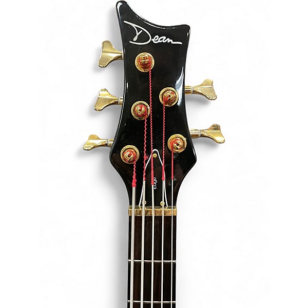 Used Dean Edge 5 String EMG Green Electric Bass Guitar