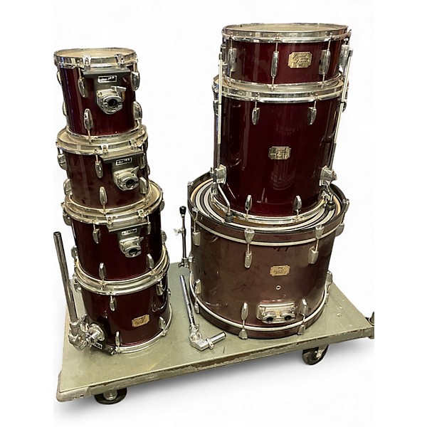 Used Pearl 7 Piece 7-Piece Export Wine Red Drum Kit