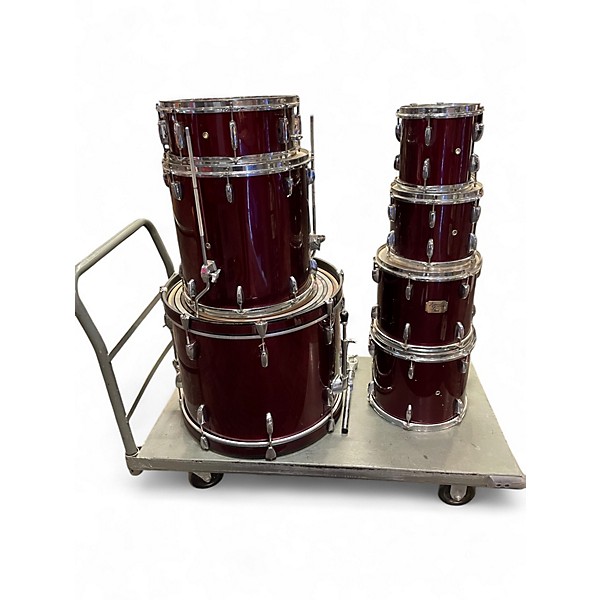 Used Pearl 7 Piece 7-Piece Export Wine Red Drum Kit