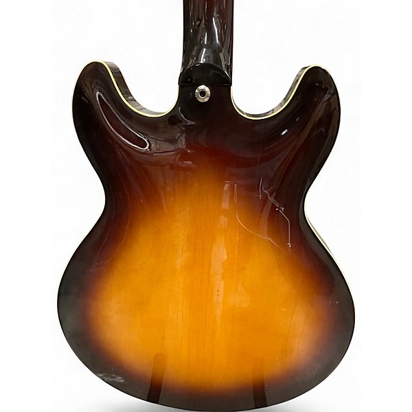 Vintage 1990s Yamaha SA 1100 2 Color Sunburst Hollow Body Electric Guitar