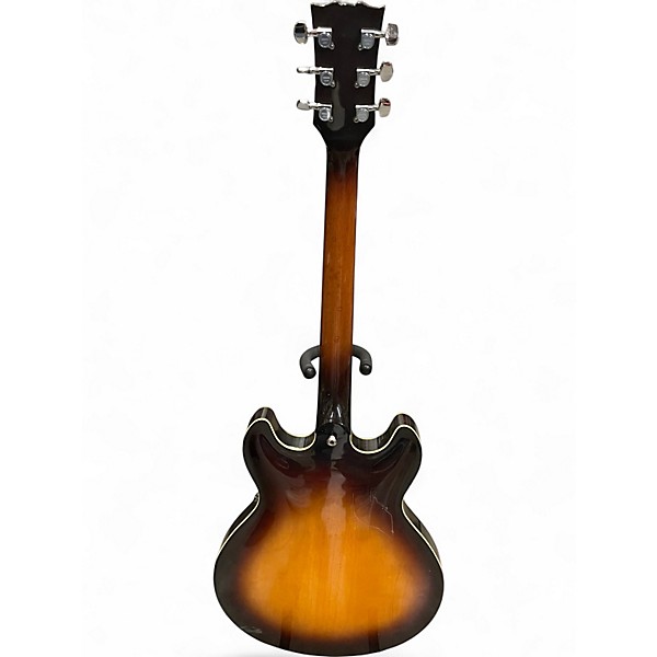 Vintage 1990s Yamaha SA 1100 2 Color Sunburst Hollow Body Electric Guitar