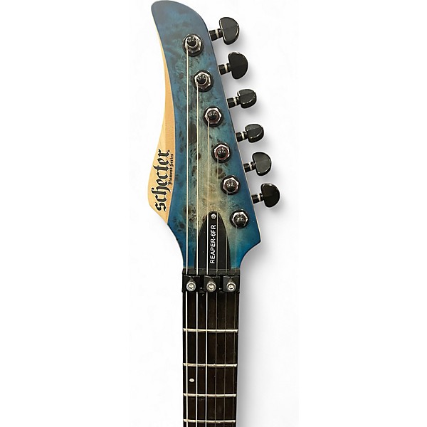 Used Schecter Guitar Research REAPER-6FR SATIN SKY BURST Solid Body Electric Guitar