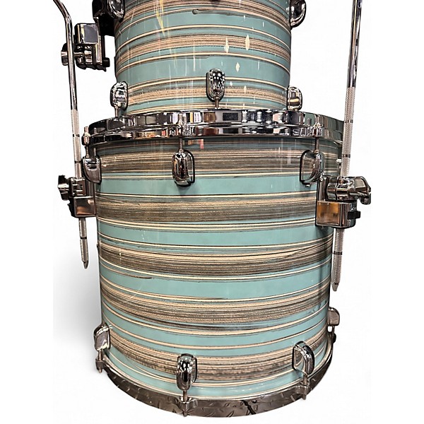 Used TAMA 4 Piece Starclassic Stripped Torquoise Drum Kit