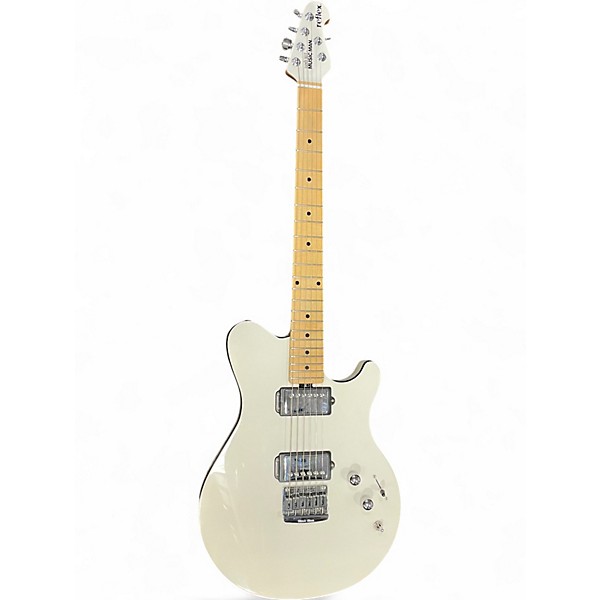 Used Ernie Ball Music Man Reflex White Solid Body Electric Guitar