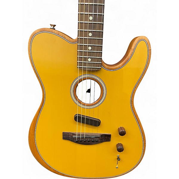 Used Fender Acoustasonic Player Telecaster Butterscotch Acoustic Electric Guitar