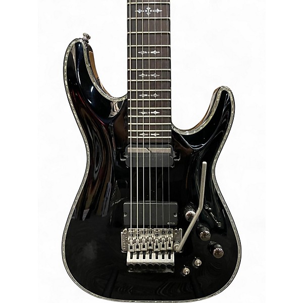 Used Schecter Guitar Research Hellraiser C7 Floyd Rose Sustaniac black Solid Body Electric Guitar