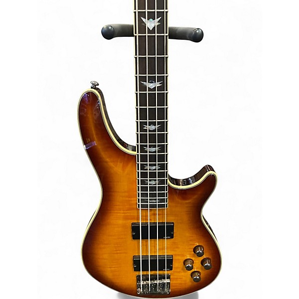 Used Schecter Guitar Research C4 4 String Sunbust Electric Bass Guitar