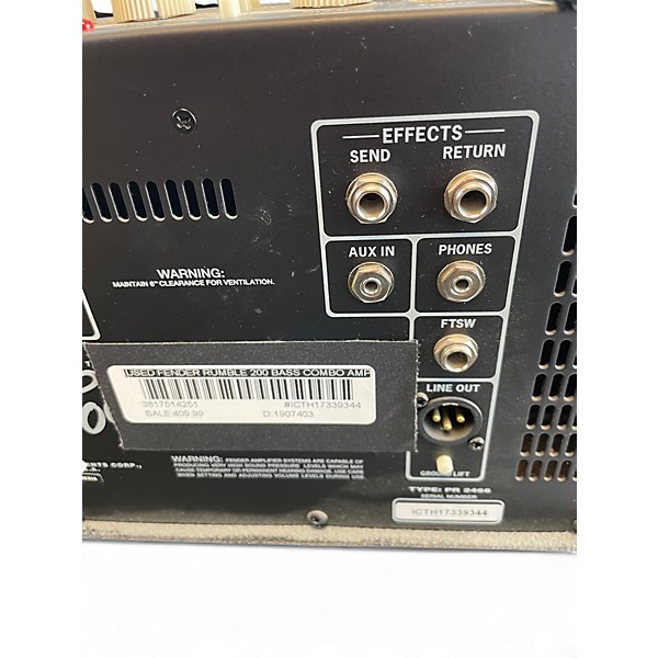 Used Fender RUMBLE 200 Bass Combo Amp