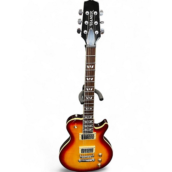 【新品弦張替済】HAMER エレキギター XTシリーズ Sunburst A/T Used Hamer XT Series Sunburst A/T Dark Cherry Burst | Cream
