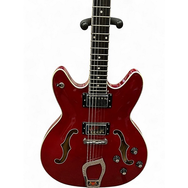 Used Hagstrom Viking P Cherry Hollow Body Electric Guitar