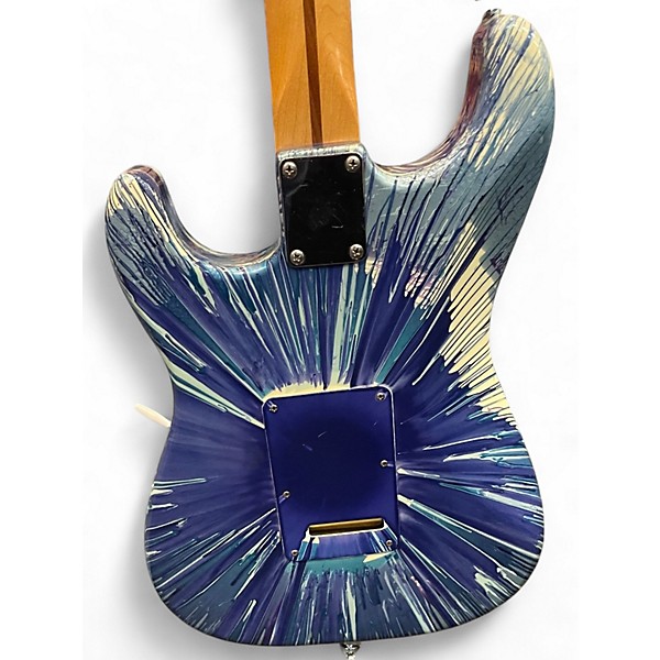Used 2003 Fender Splattercaster Stratocaster WHITE AND BLUE