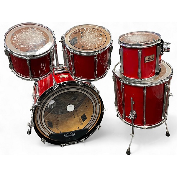 Used Pearl 5 Piece BLX 5PC Trans Red Drum Kit