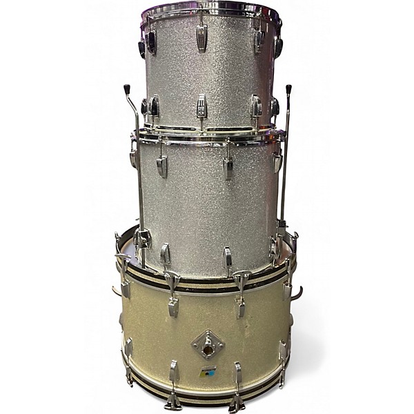 Used Ludwig 3 Piece Classic Maple Silver Sparkle Drum Kit