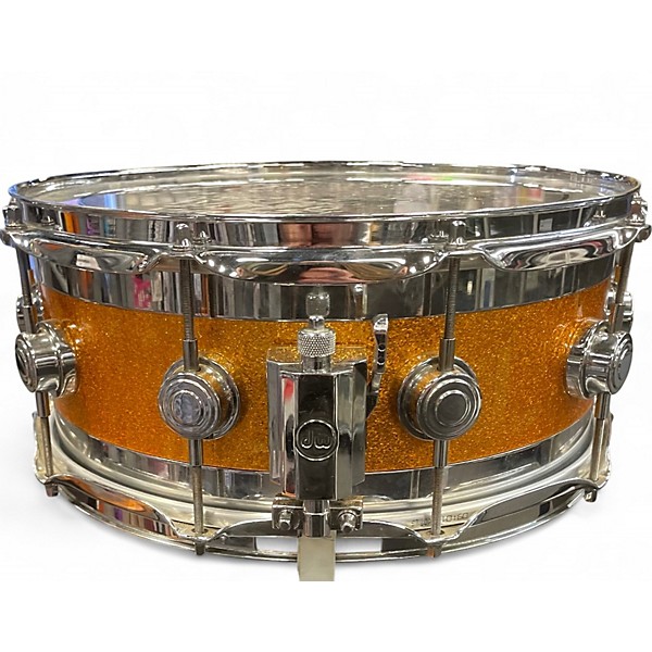 Used DW 5.5X14 Edge Series Snare GOLD SPARKLE Drum