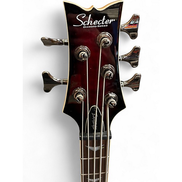 Used Schecter Guitar Research Stiletto Extreme 5 String  Crimson Burst Electric Bass Guitar