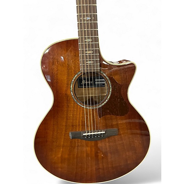 Used Ibanez AE340FMH Tobacco Burst Acoustic Electric Guitar