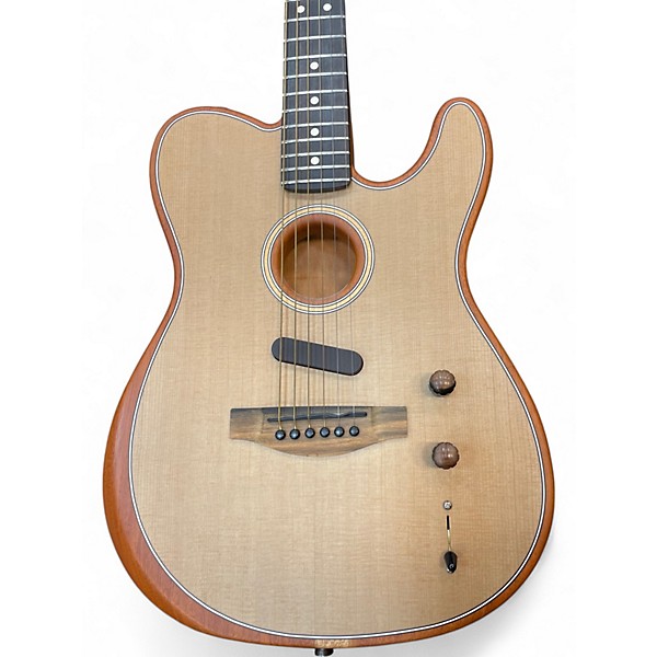 Used Fender American Acoustasonic Telecaster Natural Acoustic Electric Guitar