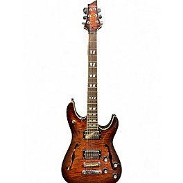 Used Schecter Guitar Research C1 E/A Trans Amber Hollow Body Electric Guitar