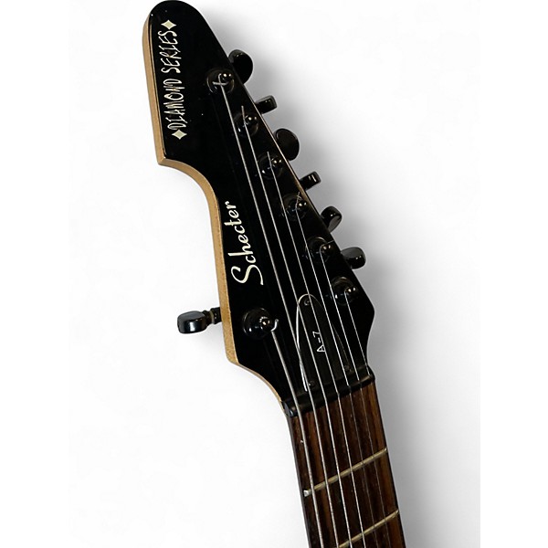 Used Schecter Guitar Research Diamond series A-7 Black Solid Body Electric Guitar
