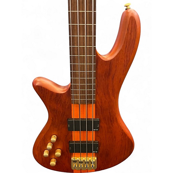 Used Schecter Guitar Research Stiletto Studio 4 String Fretless Worn Natural Electric Bass Guitar