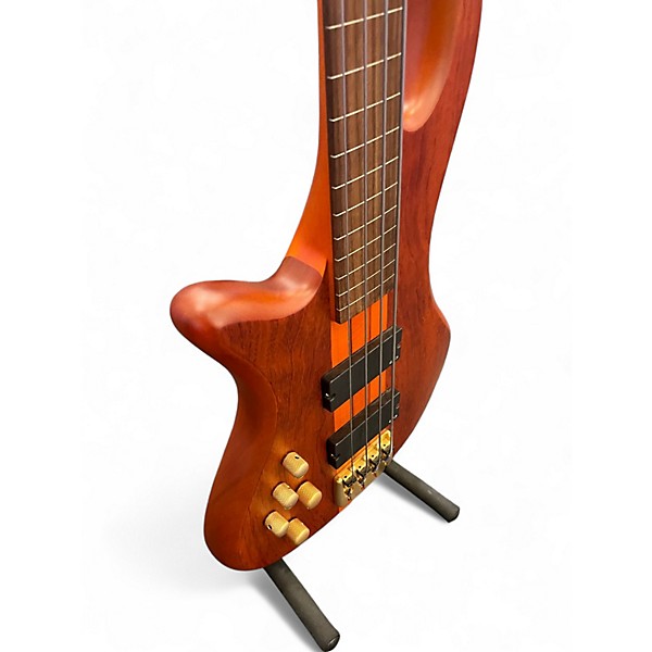 Used Schecter Guitar Research Stiletto Studio 4 String Fretless Worn Natural Electric Bass Guitar