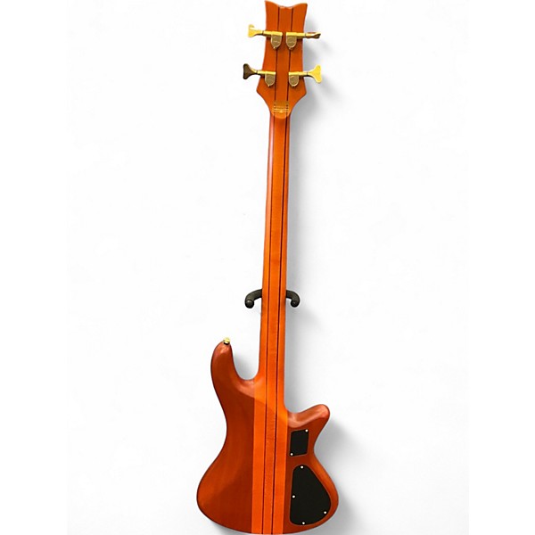 Used Schecter Guitar Research Stiletto Studio 4 String Fretless Worn Natural Electric Bass Guitar
