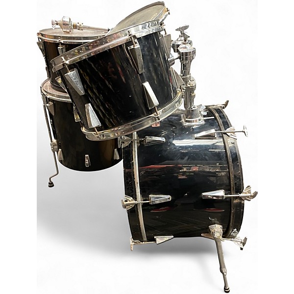 Used Yamaha 5 Piece Vintage MIJ Custom Shell Pack Black Drum Kit