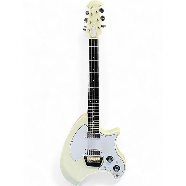 Vintage 1970s Ovation Breadwinner White Solid Body Electric Guitar