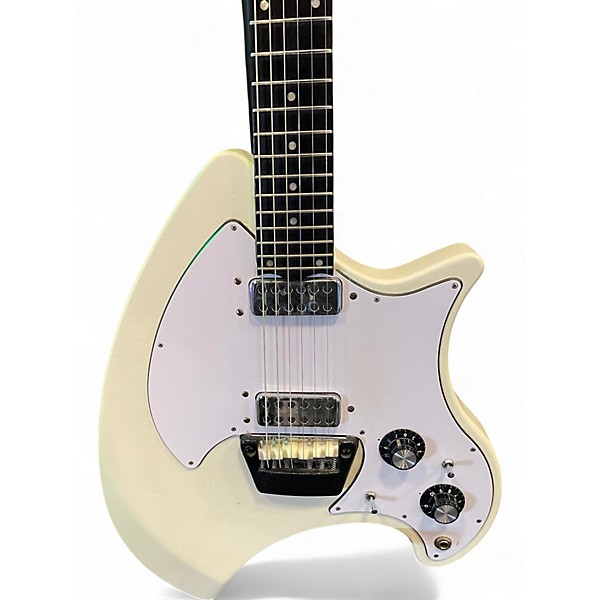 Vintage 1970s Ovation Breadwinner White Solid Body Electric Guitar