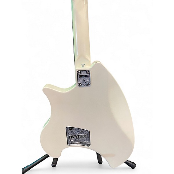 Vintage 1970s Ovation Breadwinner White Solid Body Electric Guitar