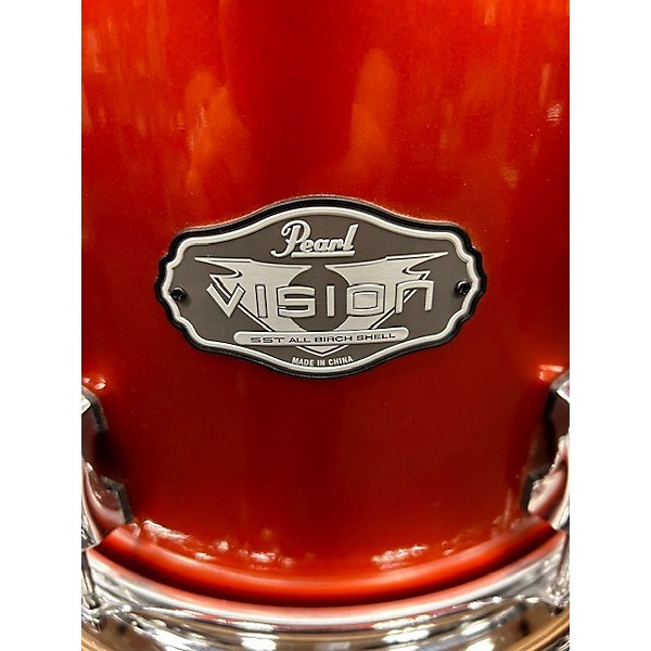 Used Pearl 5 Piece Vision Metallic Orange Drum Kit