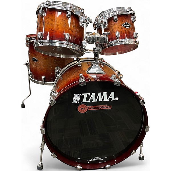 Used TAMA 4 Piece Starclassic Cultured Brown Burl Burst Drum Kit