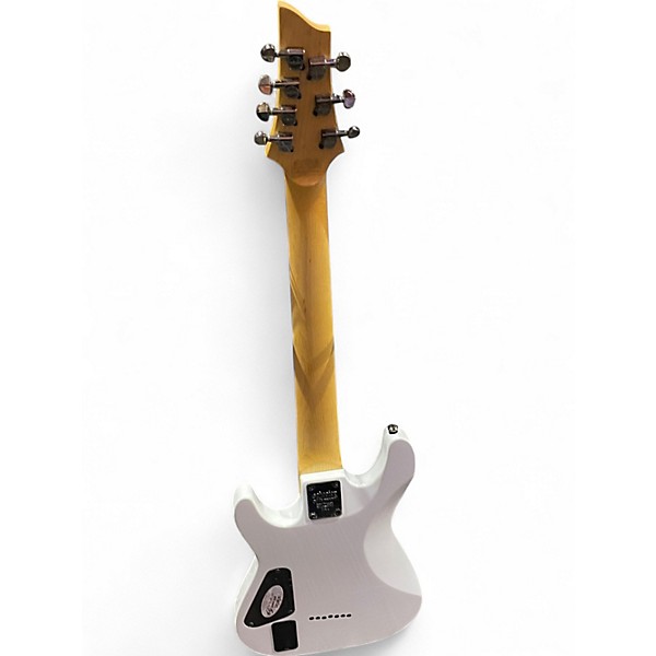 Used Schecter Guitar Research Demon 7 String White Solid Body Electric Guitar