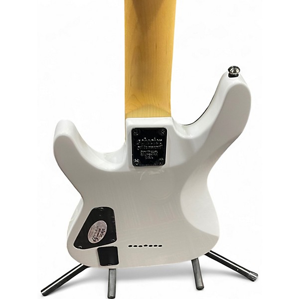 Used Schecter Guitar Research Demon 7 String White Solid Body Electric Guitar