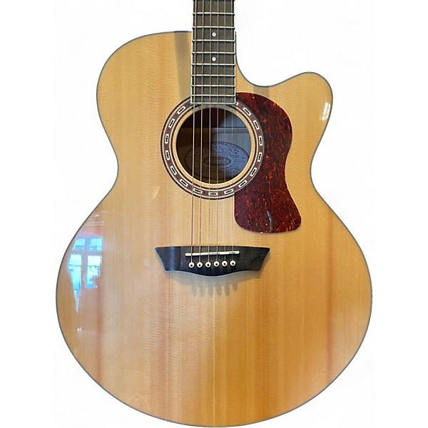 Used Washburn HJ40SCE Heritage Jumbo Natural Acoustic Electric Guitar
