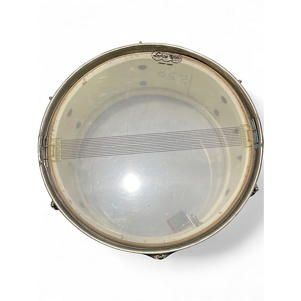 Vintage 1950s Ludwig 5.5X14 Keystone Snare Silver Sparkle Drum